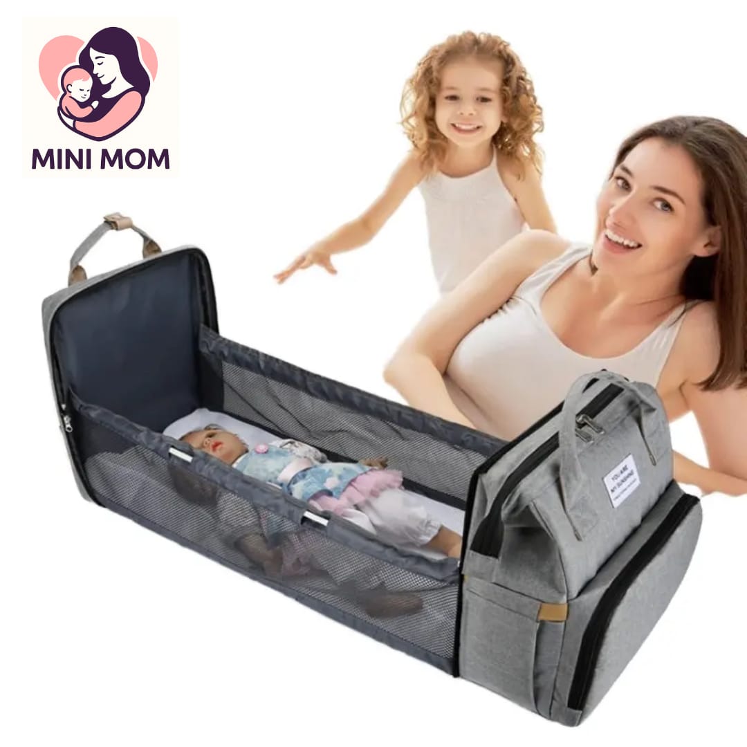 backpack travel crib Multi Functional Baby Diaper Bag Backpack with Foldable Travel Crib – – Mini Mom