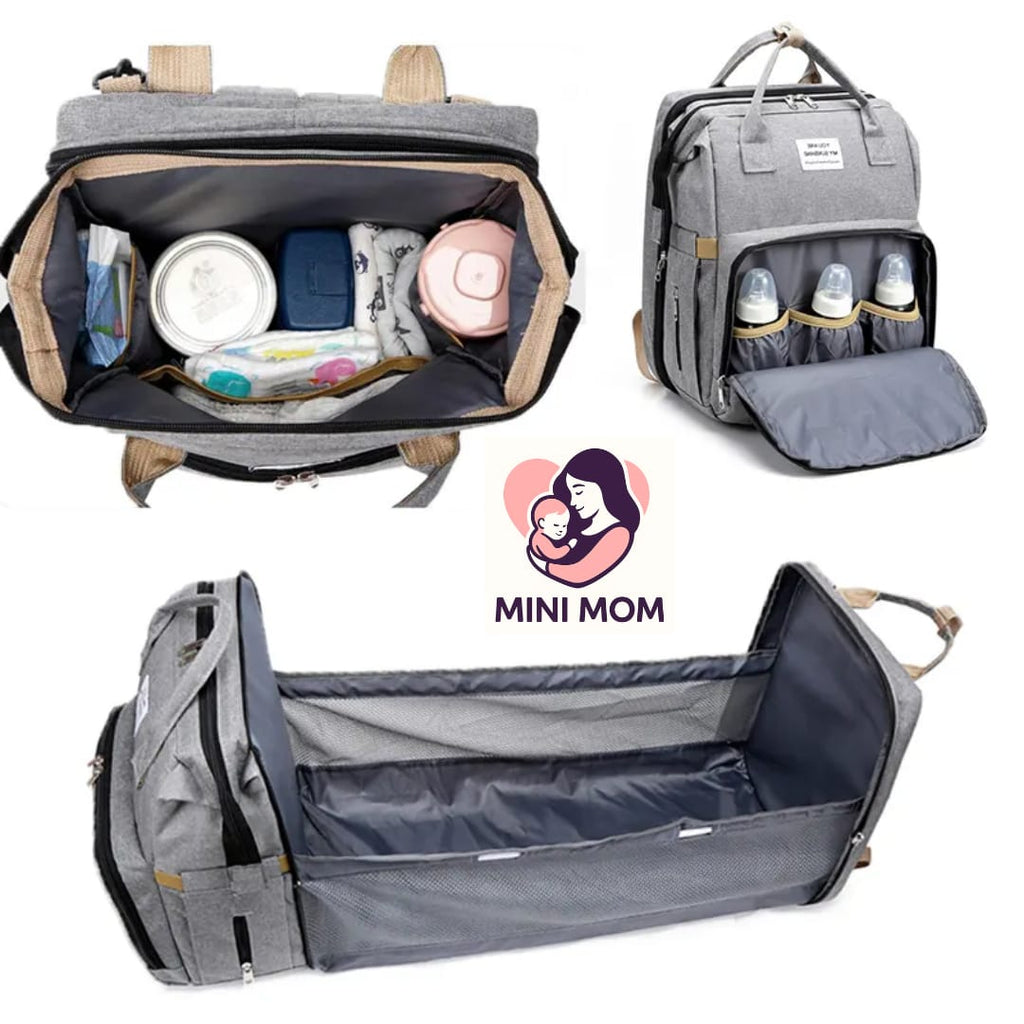 backpack travel crib Multi Functional Baby Diaper Bag Backpack with Foldable Travel Crib – – Mini Mom