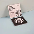 0-3 montsh baby visual stimulus cards with a pink packaging on a light blue surface
