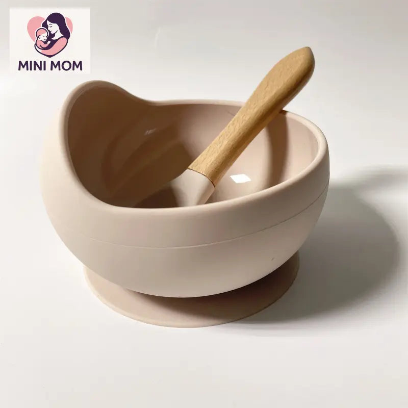 Strong Suction, Large Silicone Bowl with Speen for Toddlers Babies Prevent Food Dropping