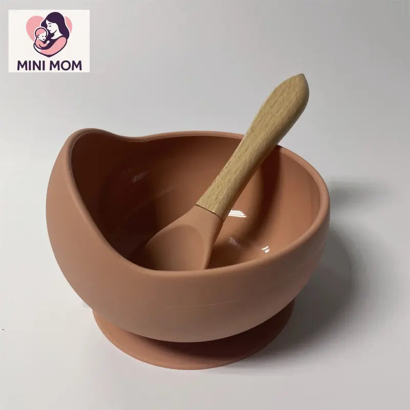 Strong Suction, Large Silicone Bowl with Speen for Toddlers Babies Prevent Food Dropping