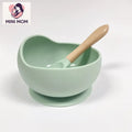 Strong Suction, Large Silicone Bowl with Speen for Toddlers Babies Prevent Food Dropping